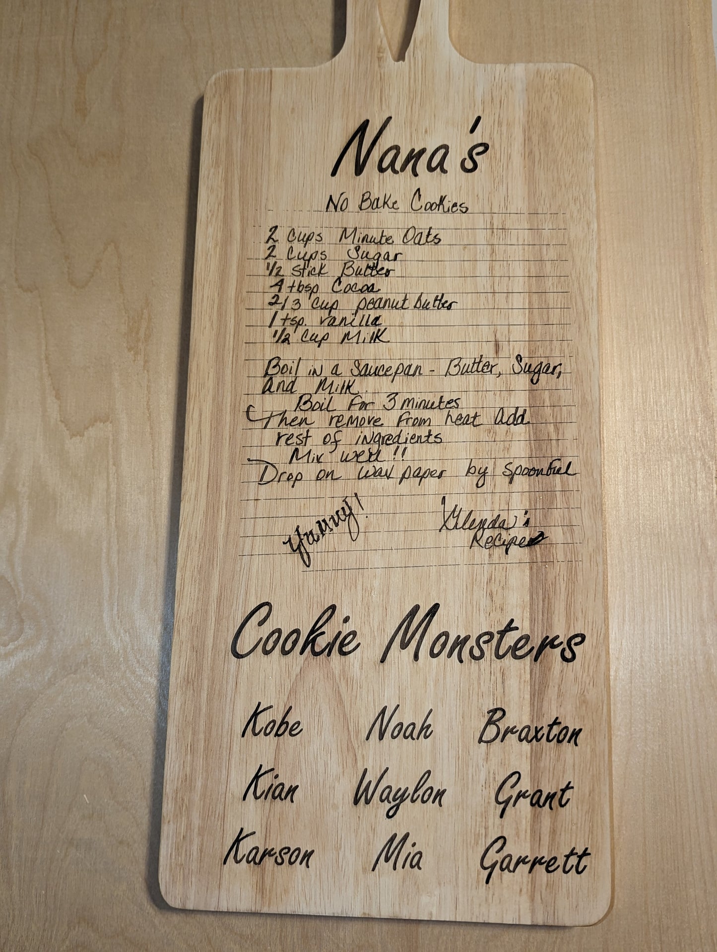 Hand Written Recipe Cutting Boards