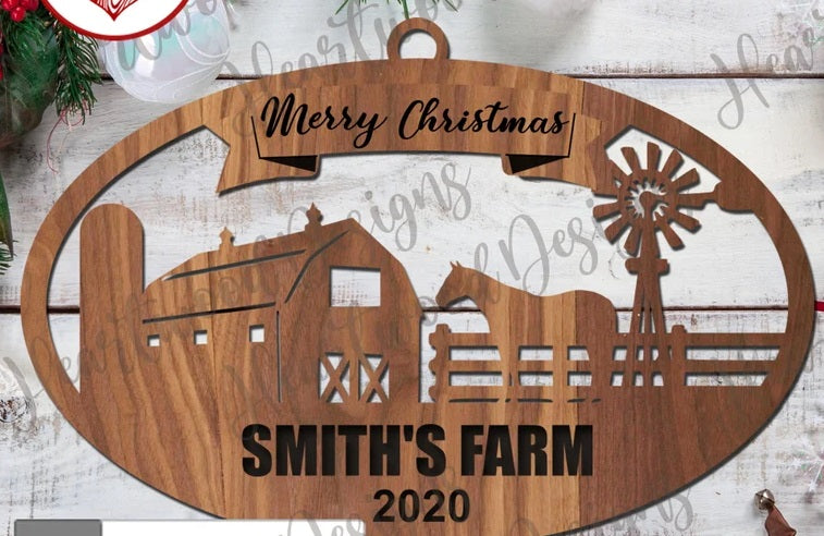 Farm Silhouette Ornament